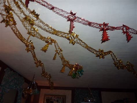 Christmas ceiling decorations! Both grandparents always had these up ...