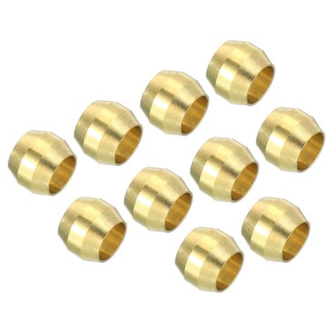 Uxcell 4mm Tube OD Brass Compression Sleeves Ferrules 60 Pcs Brass