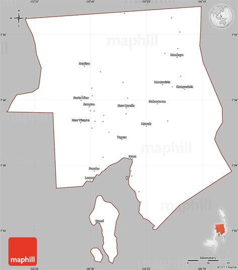 Gray Simple Map Of Davao Del Norte Cropped Outside