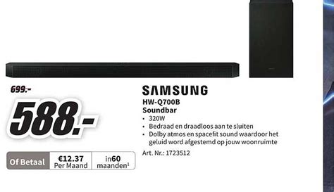 Samsung Hw Q700b Soundbar Aanbieding Bij Mediamarkt 1folders Nl