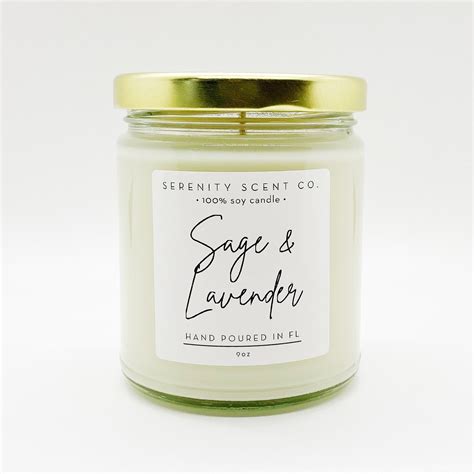 Sage And Lavender Handmade Soy Candle 100 Soy Wax Etsy