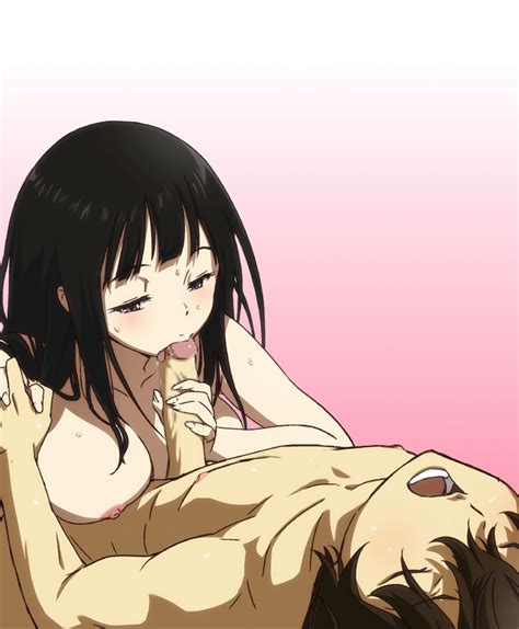 Rule 34 Black Hair Blue Eyes Blush Breasts Brown Hair Censored Chitanda Eru Closed Eyes Couple