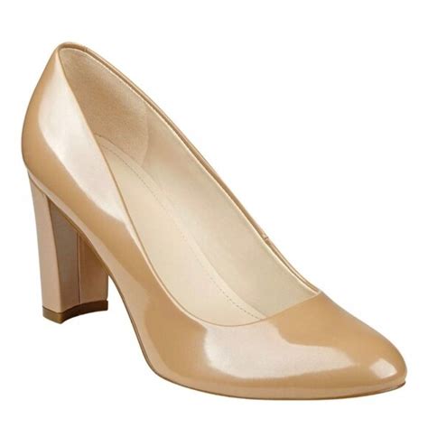 Marc Fisher Shoes Marc Fisher Patent Nude Andee Classic Vegan Leather Heels Pumps Size M