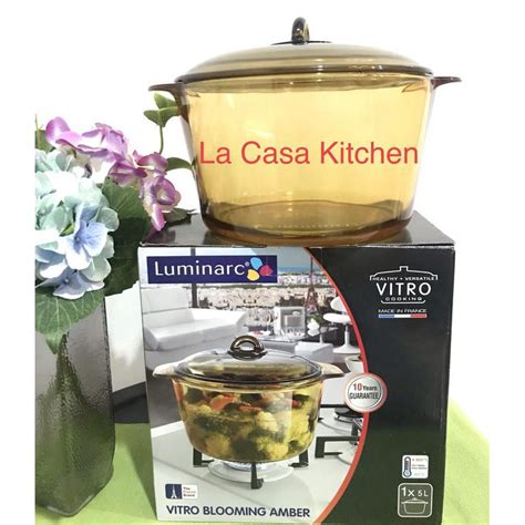 Jual Luminarc Vitro Blooming Amber Casserole 5L Shopee Indonesia