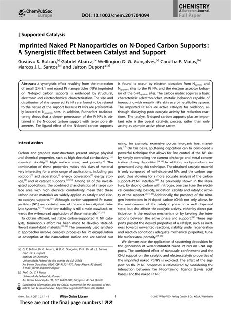 Pdf Imprinted Naked Pt Nanoparticles On N Doped Carbon Supports A