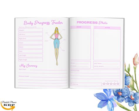 Body Progress Tracker Printable Template, Body Measurement Chart, Progress Photo, Weight Loss ...