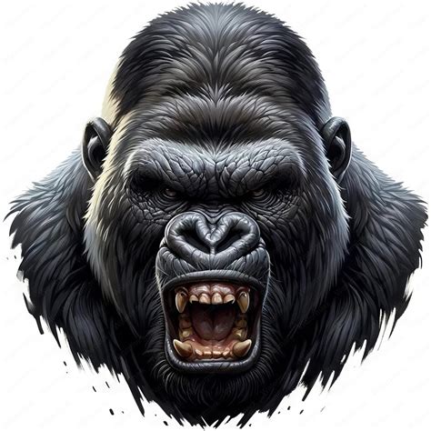 Angry Gorilla Clipart Fierce Angry Gorilla Clipart Bundle 10 High-quality Designs Jungle Animal ...