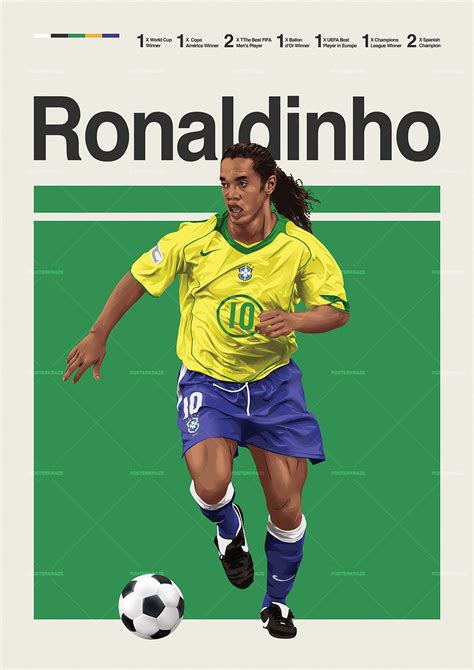 Ronaldinho Poster For Brazil Fans Football Poster Soccer Poster