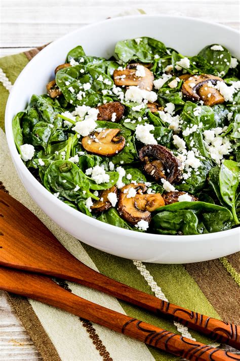 Spinach Salad With Mushrooms And Feta Kalyns Kitchen