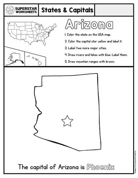 50 States And Capitals Worksheets Superstar Worksheets