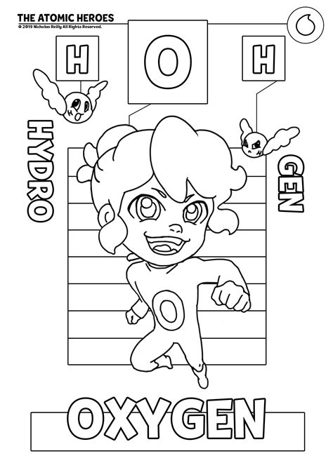 Atomic Heroes Coloringpages Based On Periodic Table