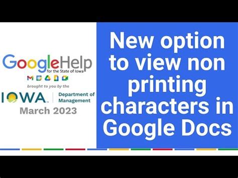 New Option To View Non Printing Characters In Google Docs YouTube