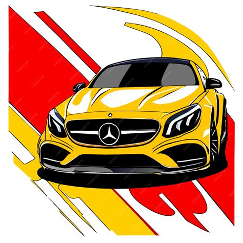 A Hand Drawing A Mercedes Benz Cartoon Cartoon Illustration In Isolated