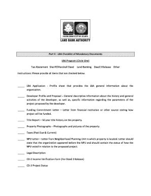 Fillable Online Fccalandbank Part Ii Lba Checklist Of Mandatory