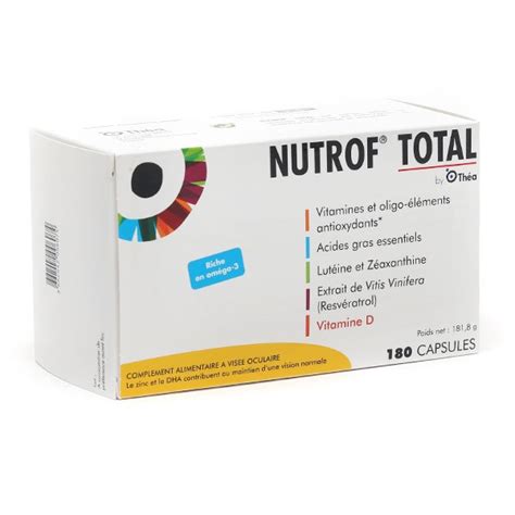 Nutrof Total capsules Vision DMLA Lutéine Zeaxanthine et vitamine D