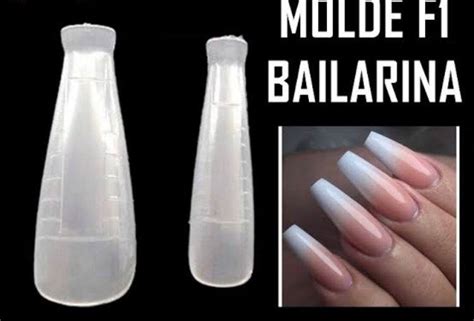 Mold F1 Formato Bailarina Unhas Porcelana Moldes Polygel Acrílico 100