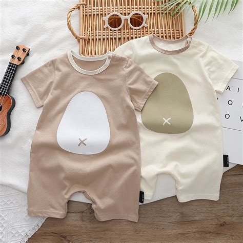 Jual Baju Bayi Import Lengan Pendek Jumper Newborn Import Korea Motif