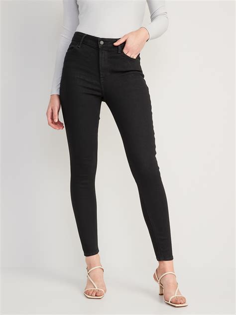 High Waisted Wow Black Wash Super Skinny Jeans For Women Old Navy