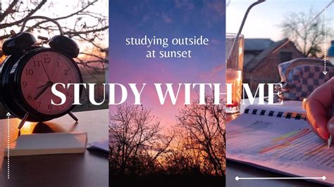 1 Hour Study With Me Studying Outside At Sunset Lofi Music