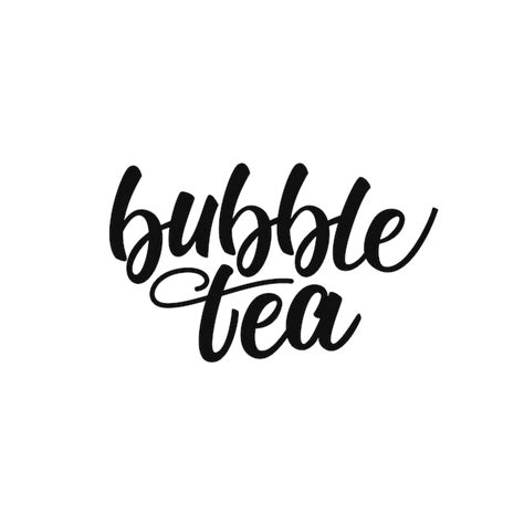 Premium Vector Bubble Tea Lettering