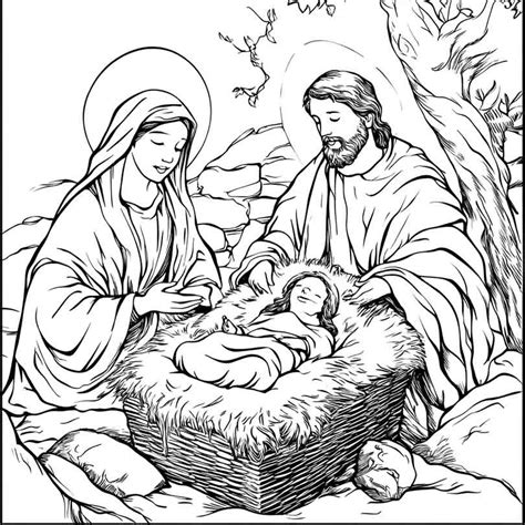 Desenho Do Nascimento De Jesus Para Imprimir - Desenhos do Nascimento de Jesus para Imprimir e Colorir/Pintar