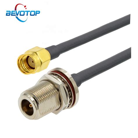 Waterproof N Female Bulkhead To Rp Sma Male Rf Adapter Cable Rg58 50