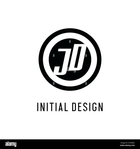 Initial JD Logo Concentric Circle Line Clean And Simple Monogram Logo