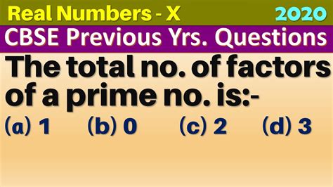 The Total Number Of Factors Of A Prime Number Is Real Numbers Class