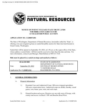 Fillable Online Notice Of Intent To Lease State Trust Lands Wa Dnr