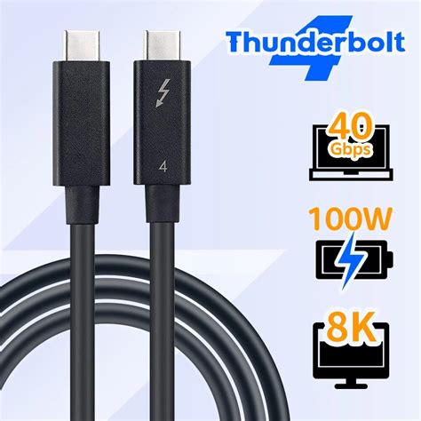 40 Gbps Aktiv USB C Thunderbolt 4 Kabel 2M Med 100w Laddning 2 Meter