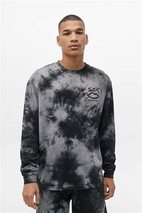 Sex Skateboards Black Tie Dye Long Sleeve T Shirt Urban Outfitters Uk