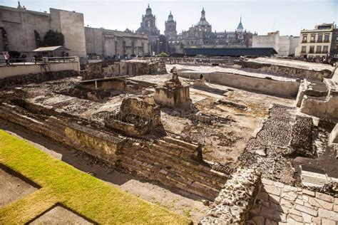 Templo Mayor Temple Ruin Mexico City Stock Image Image Of Templo