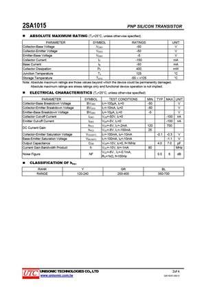 A1015 Datasheet and Replacement, Transistor Equivalent Finder, Cross ...