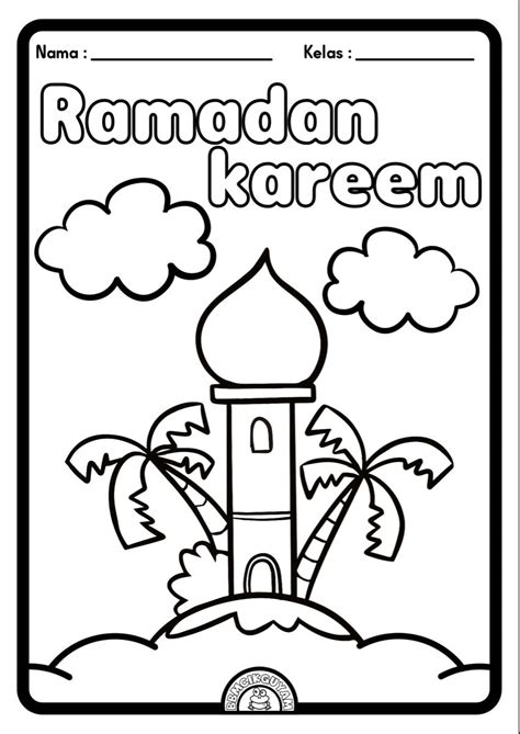 Colouring Ramadan Theme Hello Kitty Colouring Pages Poster Ramadhan