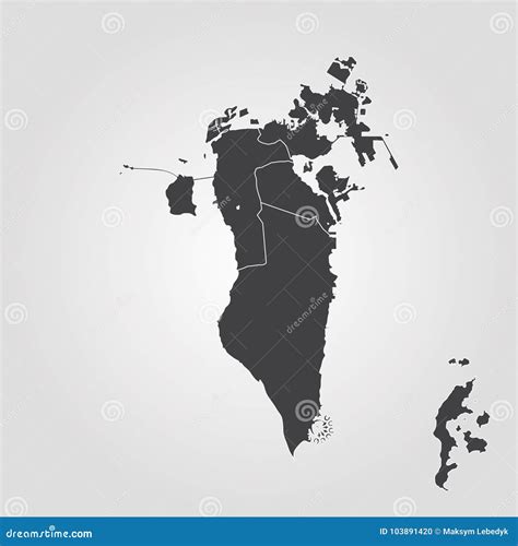 Kingdom Of Bahrain Map Regions Stock Illustration Illustration Of