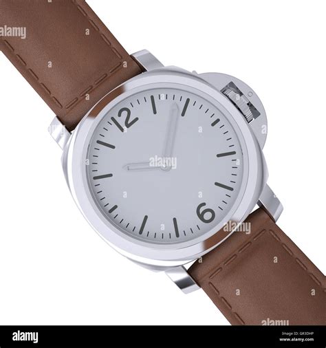 Mechanical wristwatch with a leather strap Stock Photo - Alamy