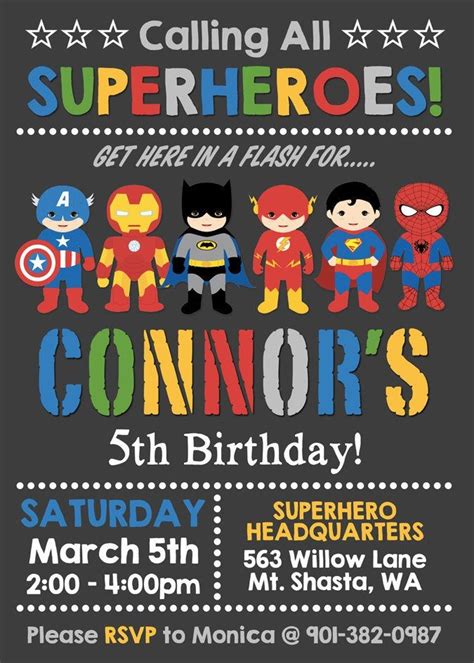 Superhero birthday invitation personalized for your party | Etsy | Superhero birthday ...