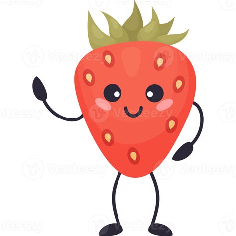 Cute cartoon strawberry character 21360231 PNG