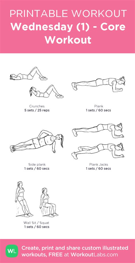 Wednesday 1 Core Workout Workout Labs Printable Workouts