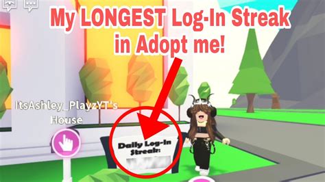 Longest Log In Streak In Adopt Me Roblox Youtube