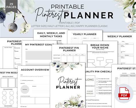 Pinterest Planner Printable Download, Pinterest Strategies and ...