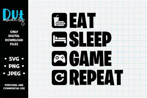 Eat Sleep Game Repeat Logo - soakploaty