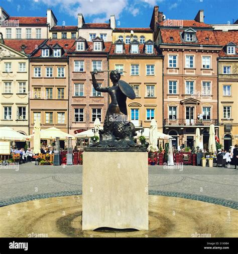 Mermaid Statue In Warsaws Old Town Stock Photo Alamy