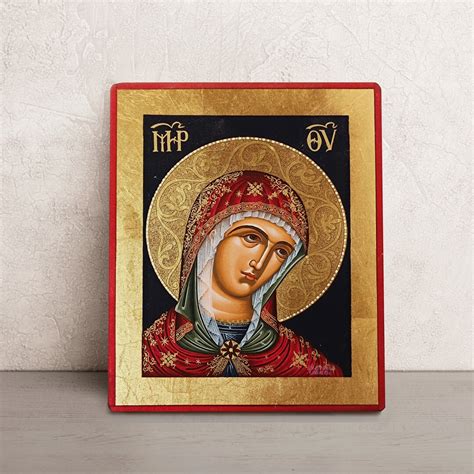 Byzantine Orthodox Virgin Mary Icon Handpainted Religious Art Greek ...