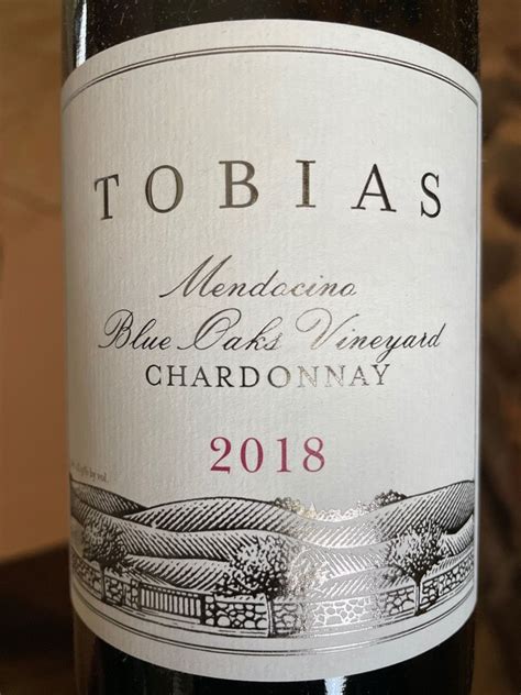 Tobias Vineyards Chardonnay Blue Oaks Vineyard Mendocino Usa