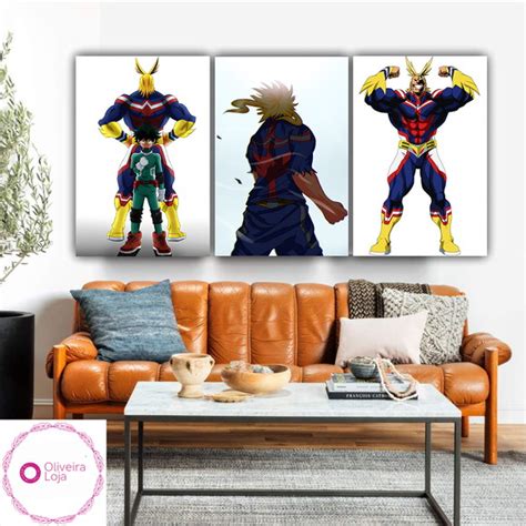 Quadro Decorativo Boku No Hero All Might One For All Pe As