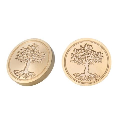 Taille 01 Sceau de cire arbre de vie à tête ronde en laiton 30mm pour