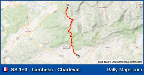 SS 1 3 Lambesc Charleval stage map Rallye Régional Ronde de la