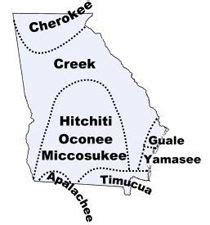 Map of Georgia showing location of the Creek Tribe | Georgia history, Native american map ...