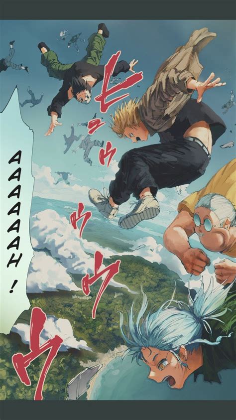 An Image Of Anime Characters Flying In The Air